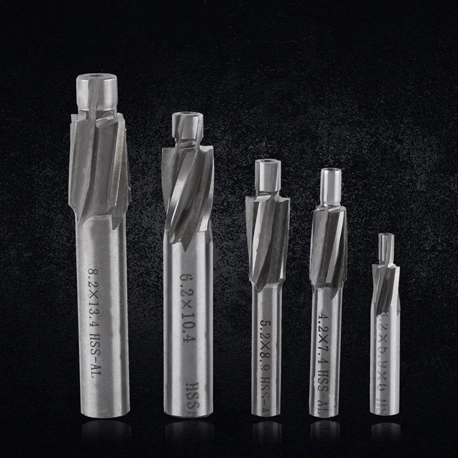 5pcs Countersink End Mill Cutter Slot Drill Bits Tool M3 M4 M5 M6 M8 Drill Milling Bits