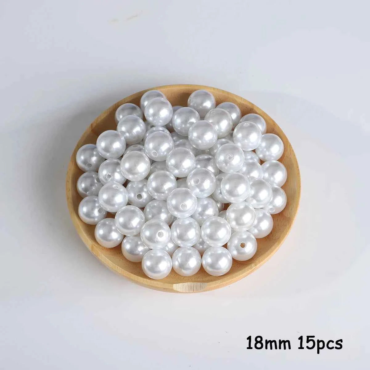 3-20mm 10-1000pcs straight hole ABS imitation pearl beige white bracelet with round beads for DIY craft jewelry making products