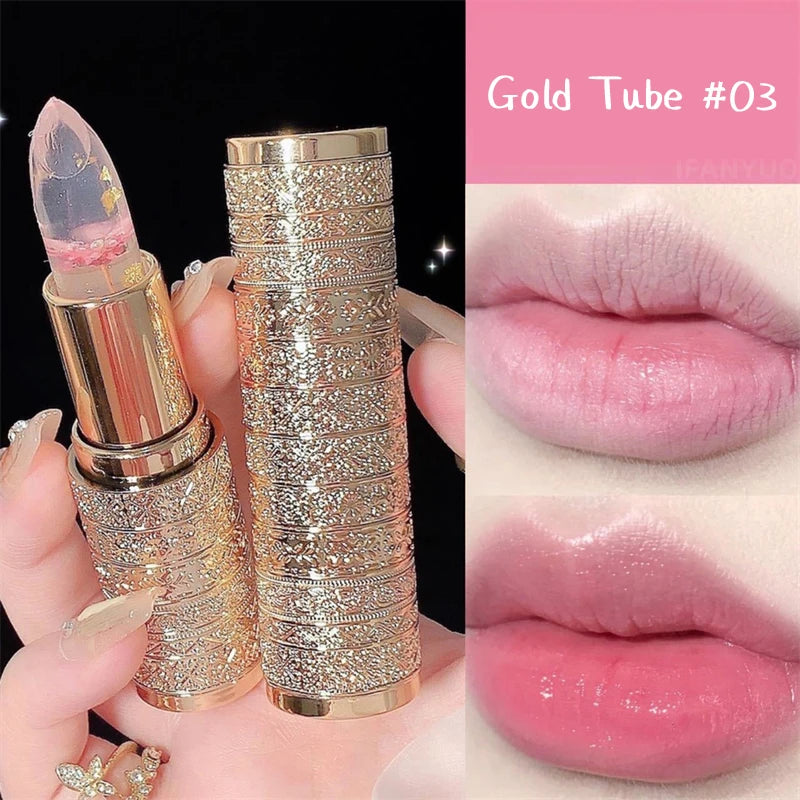 Moisturizing Flower Transparent Lipstick Temperature Color Changing Lip Balm Long Lasting Jelly Lipstick Lips Care Makeup 1pc