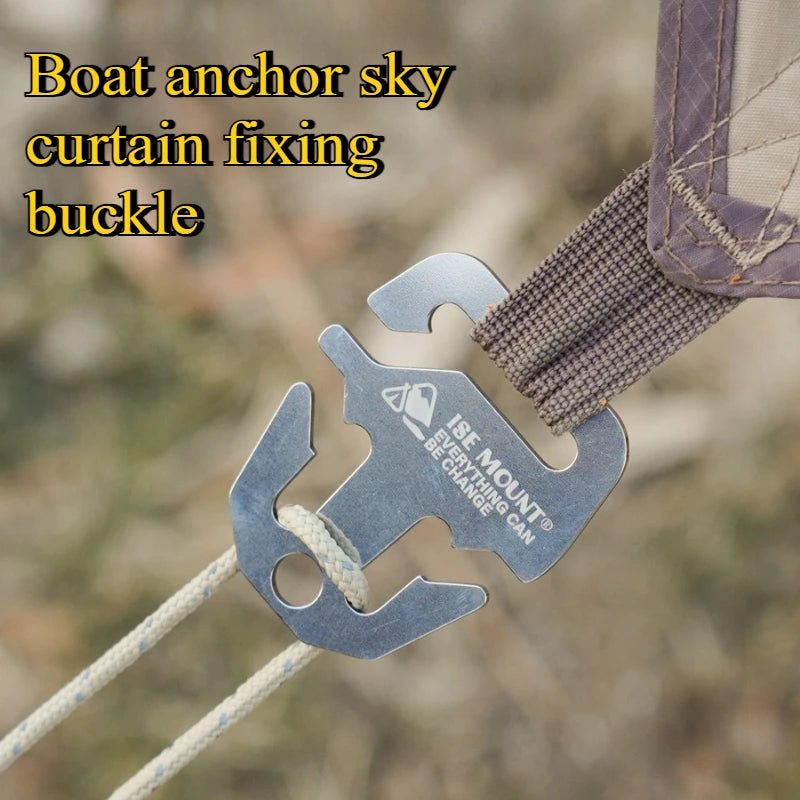 1pc outdoor stainless steel tent fixed buckle for camping accessories, quick installation hook rope lock, safe and reliable.