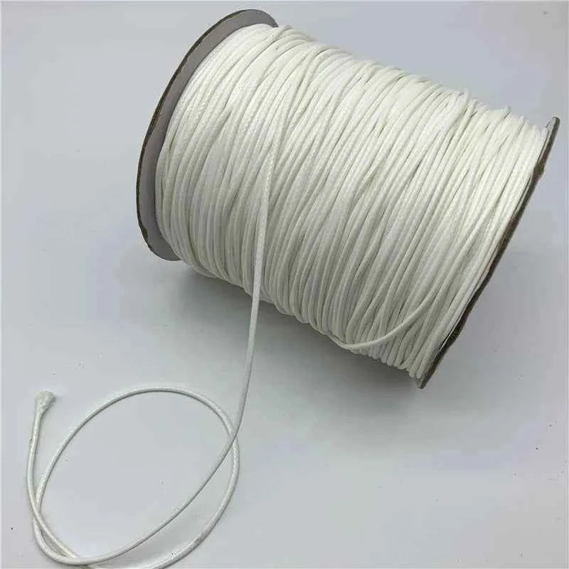 0.5mm 0.8mm 1mm 1.5mm 2mm Black Waxed Cotton Cord Waxed Thread Cord String Strap Necklace Rope For Jewelry Making