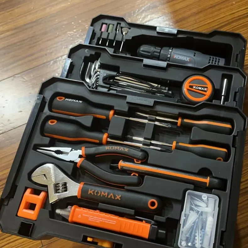 Household Toolbox Set Multi-functional Hand Tool Sets Portable Hardware Woodworking Electrician Toolkit Vehicle Repair Tools