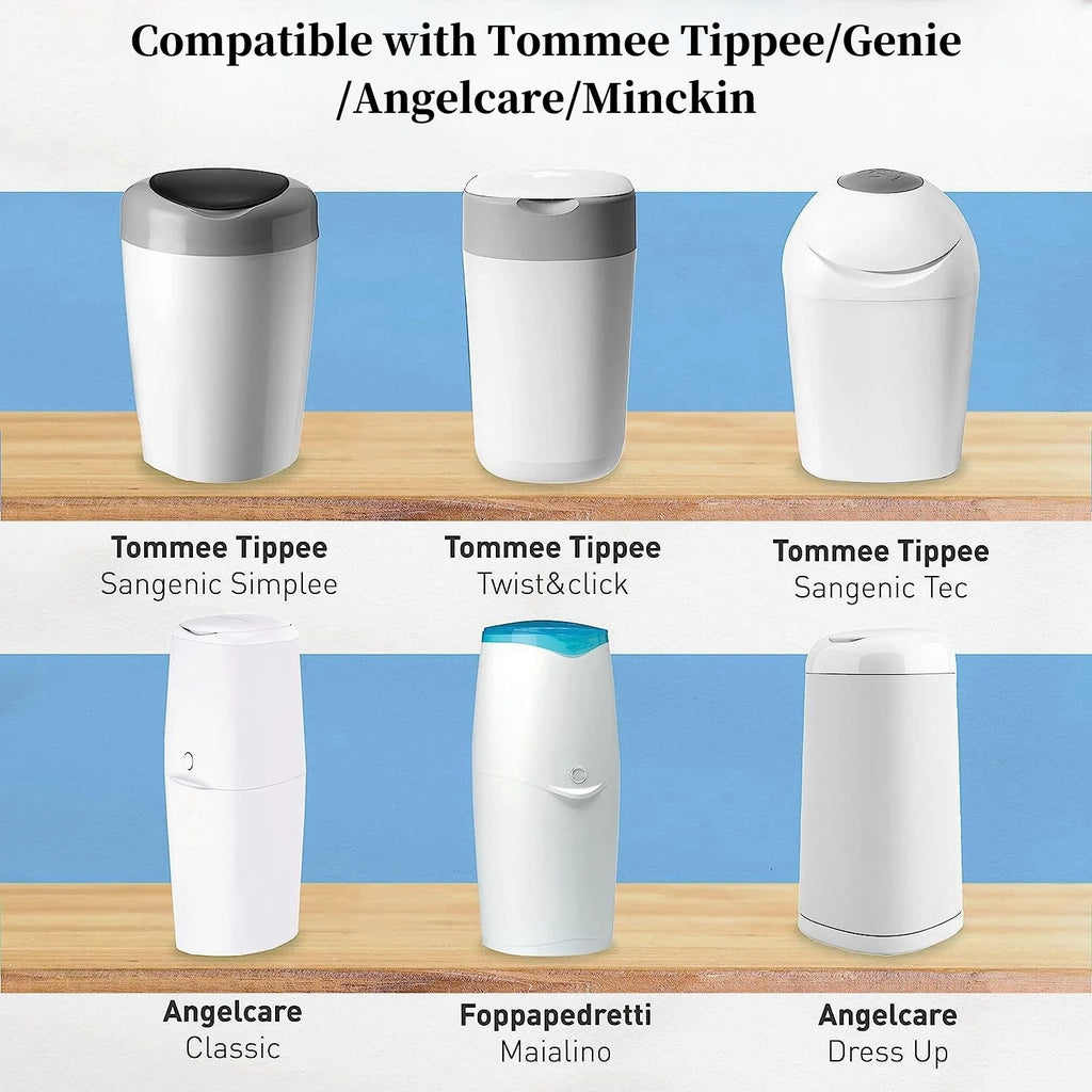 Scented Refill Bags for Tommee Tippee, Diaper Pail Refills for Genie for Angelcare, Nappy Pails Refill Bags for Munchkin