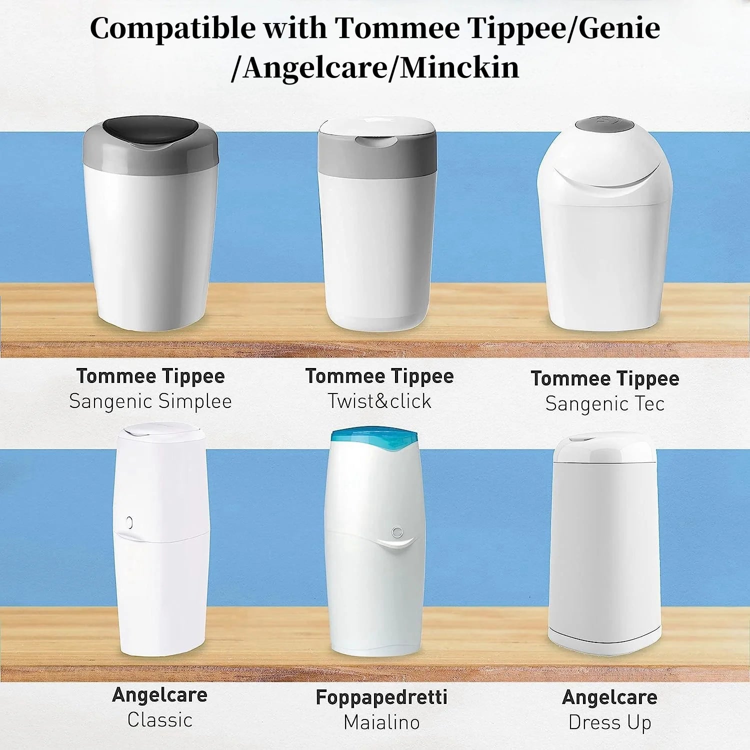 Scented Refill Bags for Tommee Tippee, Diaper Pail Refills for Genie for Angelcare, Nappy Pails Refill Bags for Munchkin