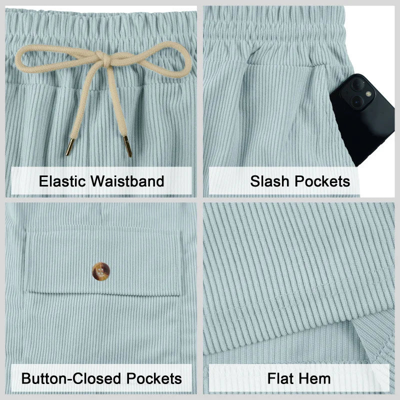 American Men's Heavy Loose Four Seasons Hip Hop Casual Sports Running Corduroy Tooling Shorts