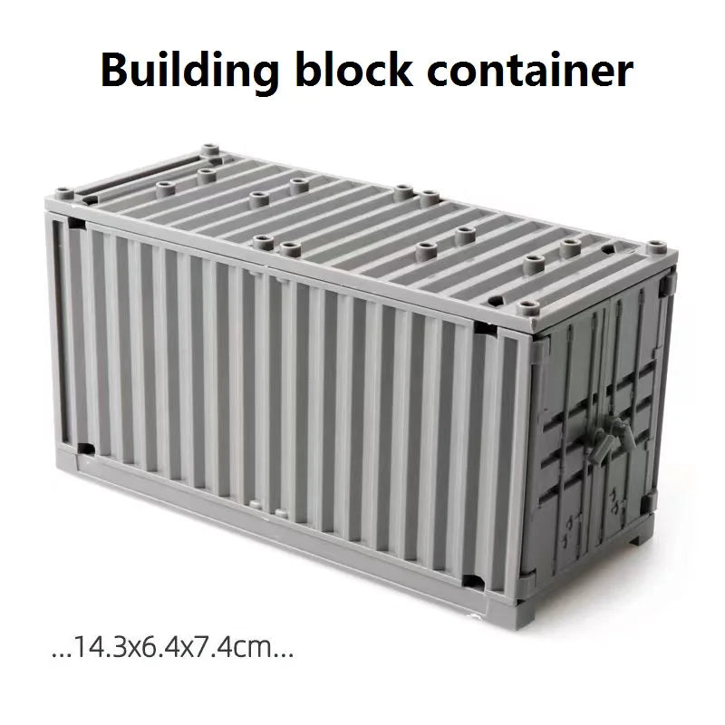Military Container Model Model Building Blocks MOC Toys  Transformable Technical Bricks Creative DIY Pretend Toys