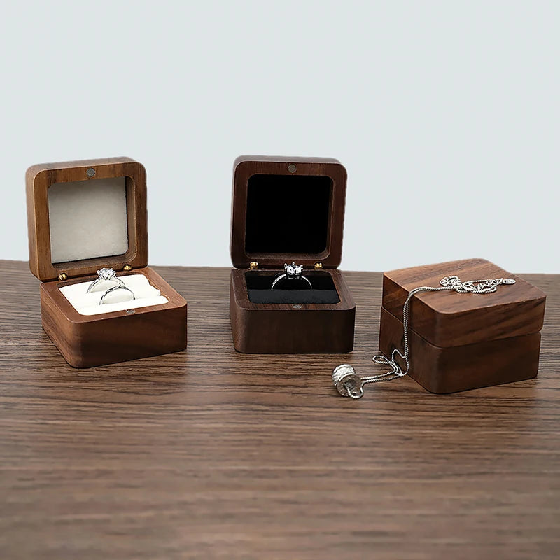 Wood Jewelry Box Wedding Ring Box Earring Rings Box Jewelry Organizer Box Luxury Jewelry Gift Packaging Box Bracelet Package