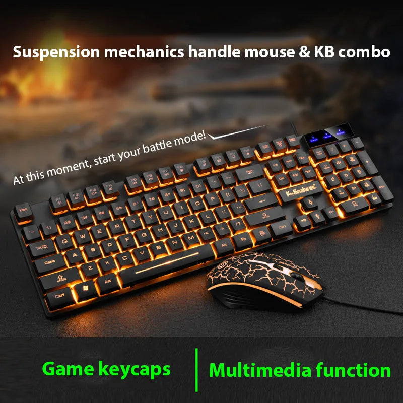 Ergonomic Backlit Gaming Keyboard And Mouse Combo