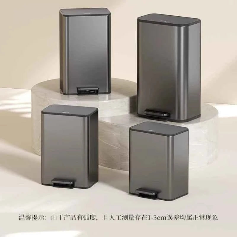 Kitchen Bin Large Large Capacity New Household Living Room Light Luxury High-grade Stainless Steel Italian Style Furniture