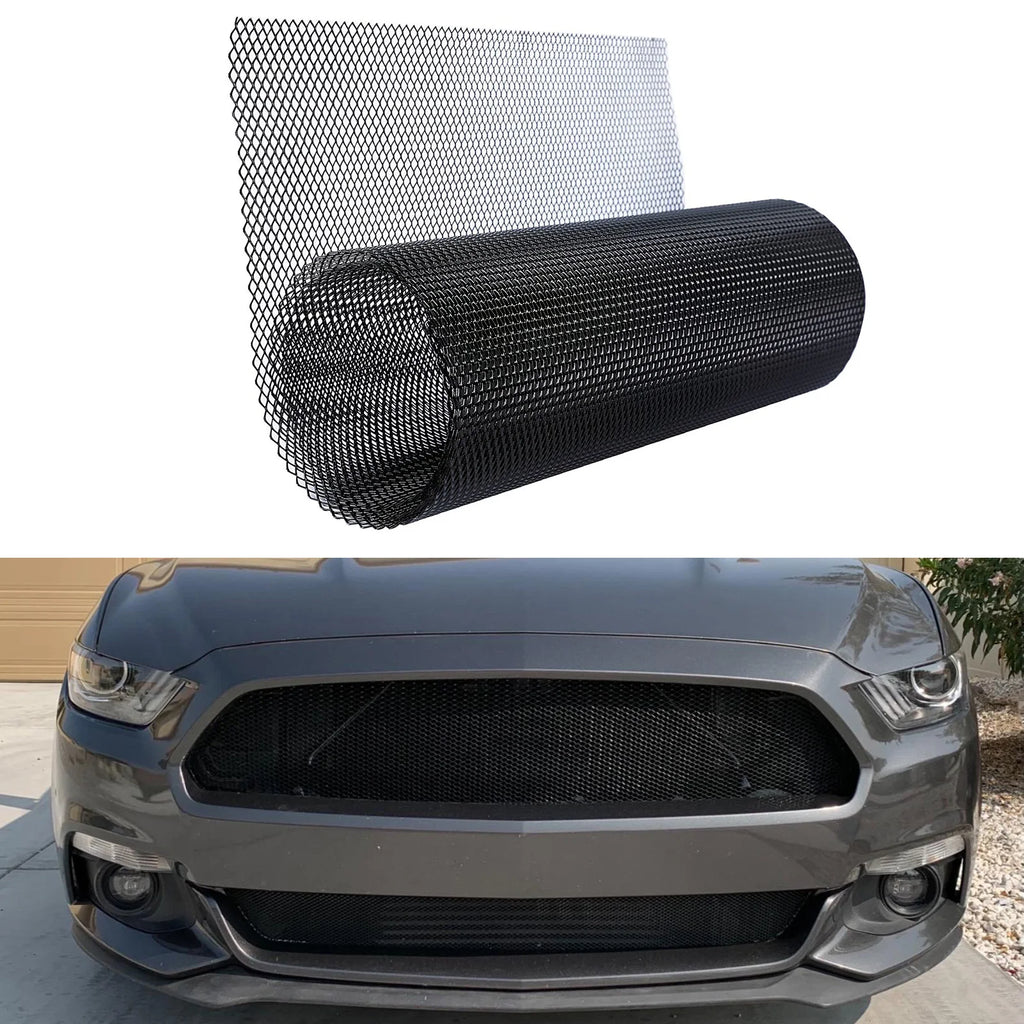 New Black Painted Aluminum Alloy Grille Mesh Roll Automotive Grille Insert Bumper Rhombic Hole Black Car Grill Mesh Sheet