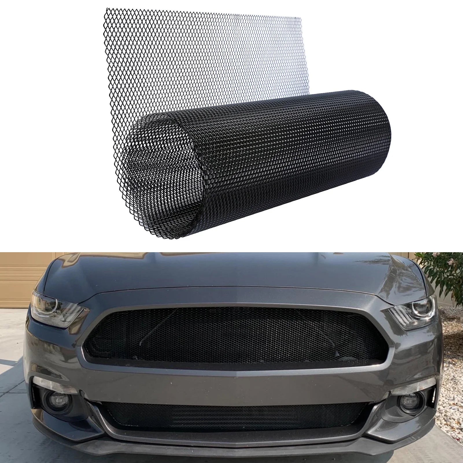 New Black Painted Aluminum Alloy Grille Mesh Roll Automotive Grille Insert Bumper Rhombic Hole Black Car Grill Mesh Sheet