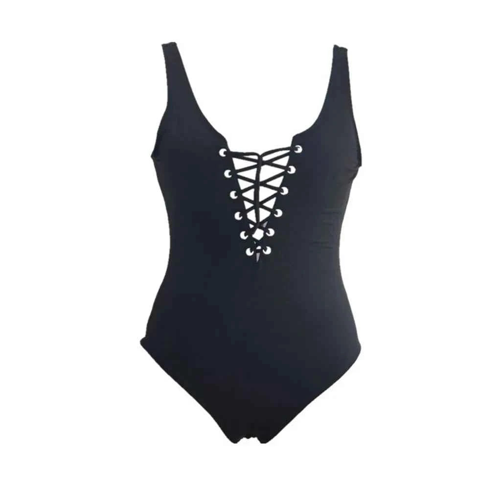 2025 Lace-up swimsuit Triangle bikini new one-piece swimsuit thong sexy tight beach bathing beach swimsuit
