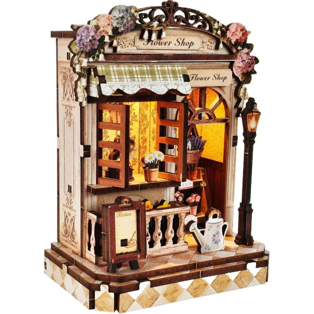 DIY Book Home Wooden Building Gift Creative Bookstore Desktop Decoration 3D Hand-assembled Building Model Highquality Furnishing
