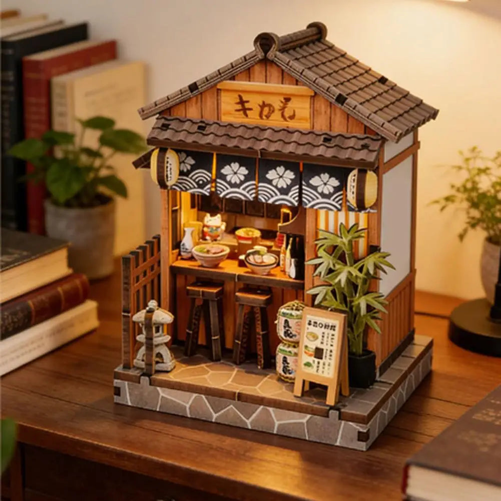 DIY Book Home Wooden Building Gift Creative Bookstore Desktop Decoration 3D Hand-assembled Building Model Highquality Furnishing