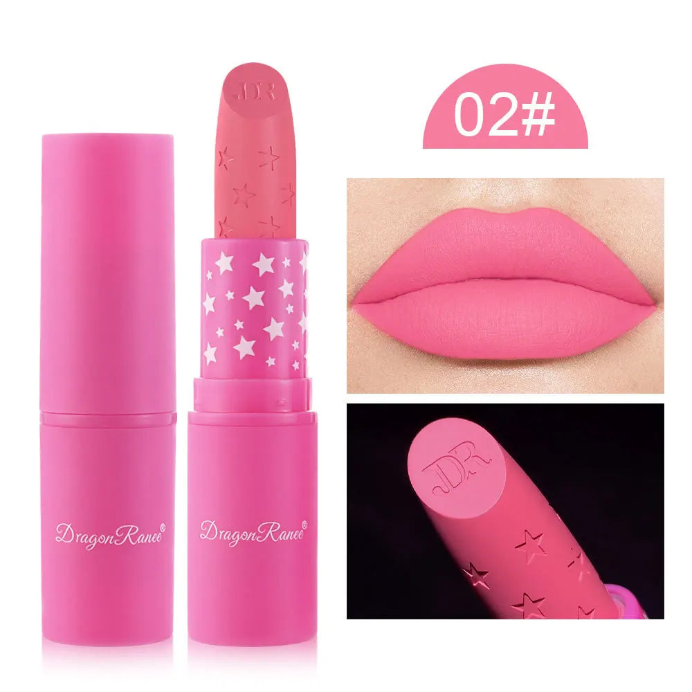 02 Color Matte Waterproof Lipstick – Long-Lasting Non-Stick Color