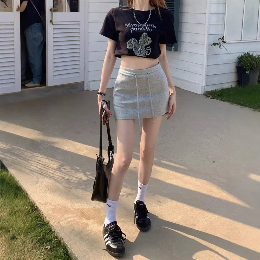 Pure Desire High Waist Slimming A Line Bodycon Short Skirt Summer New Half Skirt