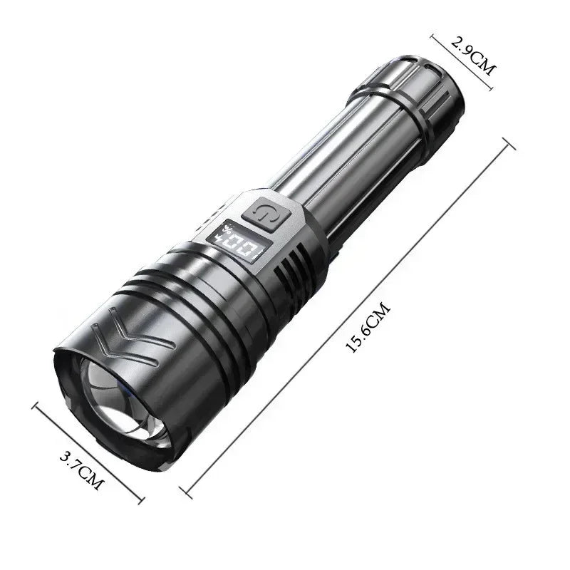 3000000LM Super Bright Flashlight Built-in Battery Rechargeable LED Flashlights High Power Torch Lamp for Camping Lantern