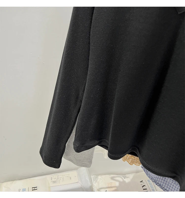2026 Women's Basic Style Slim Fit V-Neck Long Sleeve T-Shirt Korean Style Versatile Simple Base Layer Top Casual Tee for Women