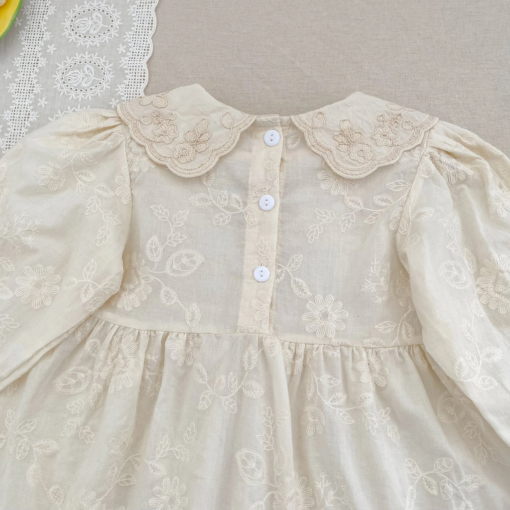 Autumn Baby Bodysuit Sisters Dress Flower Embroidery Dress Infant Girls Toddler Outfit  Baby Girls Rompers Family Sister Dress