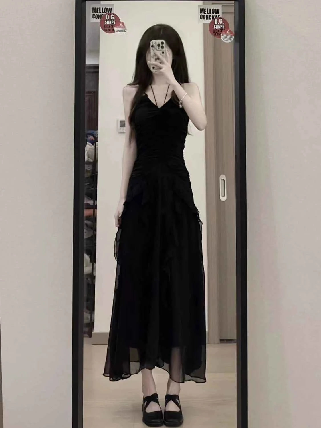 Design Style Small Black Dress Women's Summer Waist Wrap Show Thin Super y2k formal occasion vestidos 2023 women dress