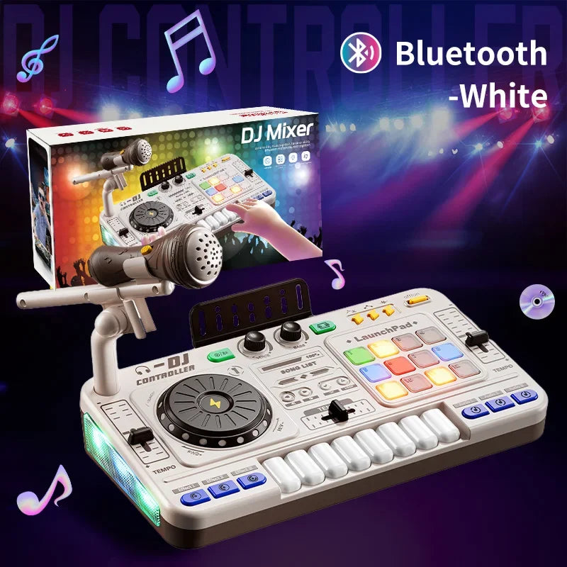 Kids Simulation DJ Mixer Controller Toys Multifunctional Music Effects Electronic Piano Keyboard Learning Birthday Gift Boy Girl