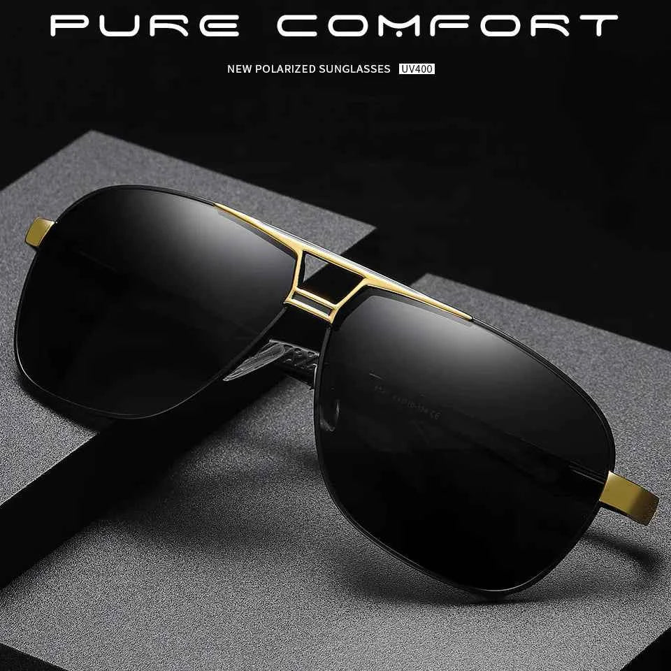 Sunglasses for Men Aviator Polarized UV Protection Military Style Metal Mirror Sun Glasses