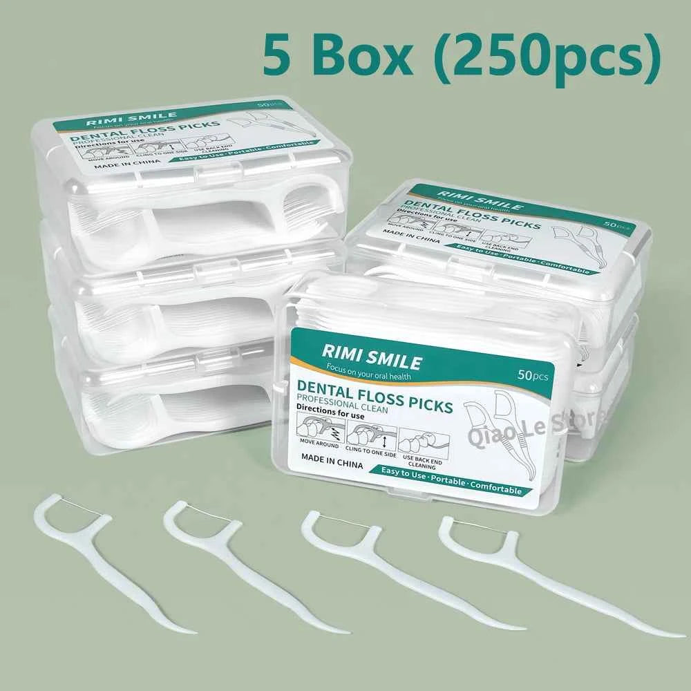 1/2/5/10 Box Portable Disposable Dental Floss Plastic Toothpick High-tension Dental Floss Stick Dental Floss Box ﻿Oral Care