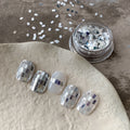 Square silver glitter nail accessories boxed, simple and sparkling, light luxury style, wholesale of wearable nail decorations
