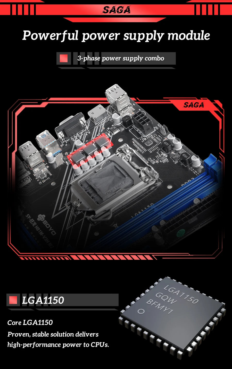 H81M Gaming Motherboard TPM GDDR3 i3 4160 CPU 8G*1 ram comboIntel Kit xeon B85 LGA1150 PCIe3.0x16 M.2 SATA3.0 8pin HDMI VGA SOYO