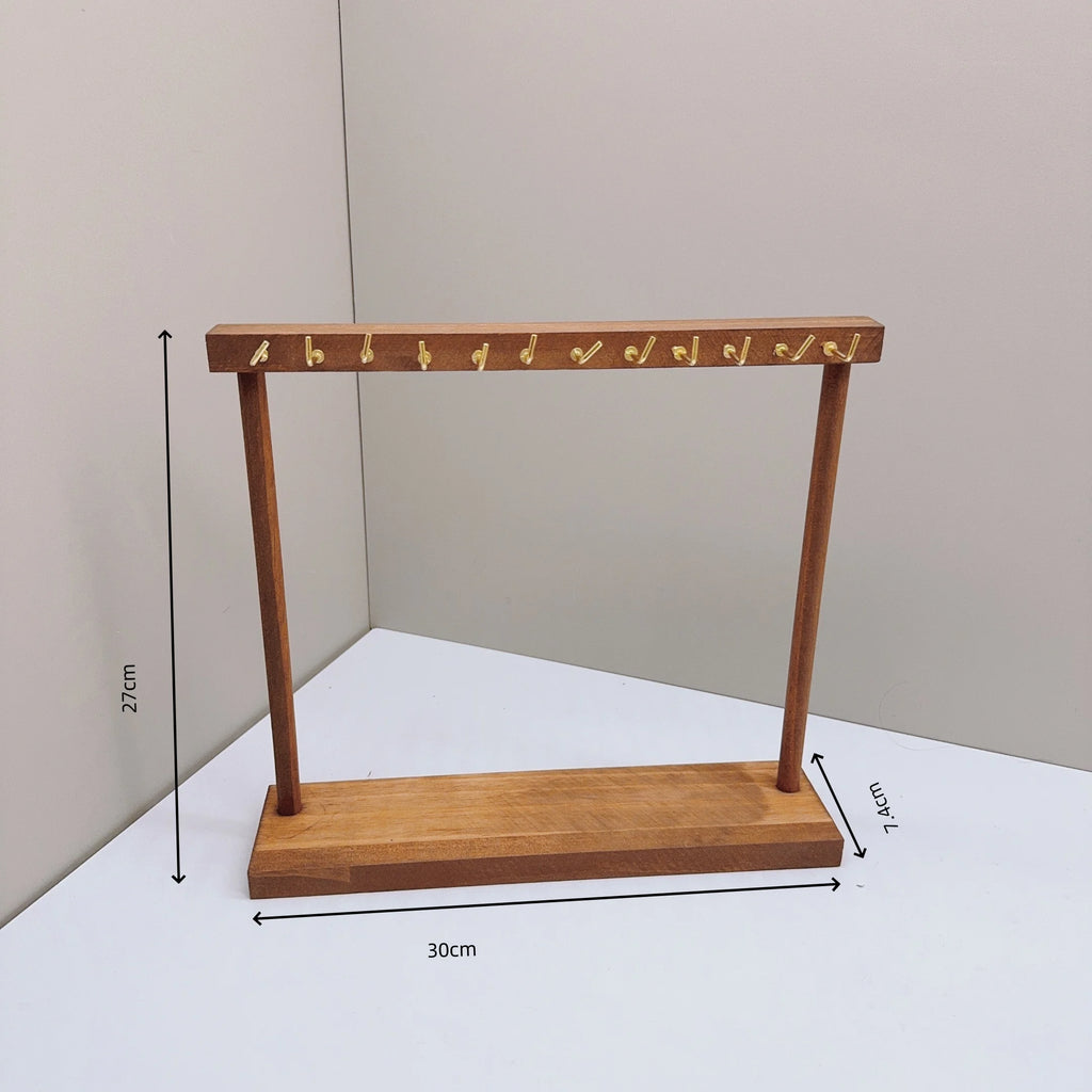 12/18 Hook Jewelry Organizer Display Stand Wood Necklace Hanging Countertop Rack For Earrings Bracelets Showcase Storage Rack