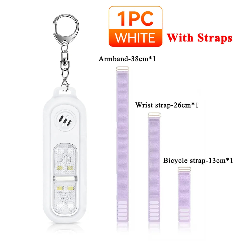 Extractme Personal LED Emergency Night Light Type-C Charging 130dB Safety Self Defense Alarm with Key Chain for Night Running