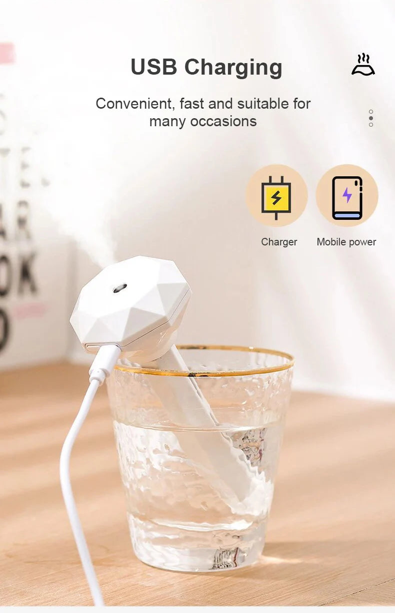 Humidifiers Ultrasound USB Mini Home Air Diffuser Car Purifier Aroma Anion Mist Maker With Romantic LED Lamp Portable Humidifier
