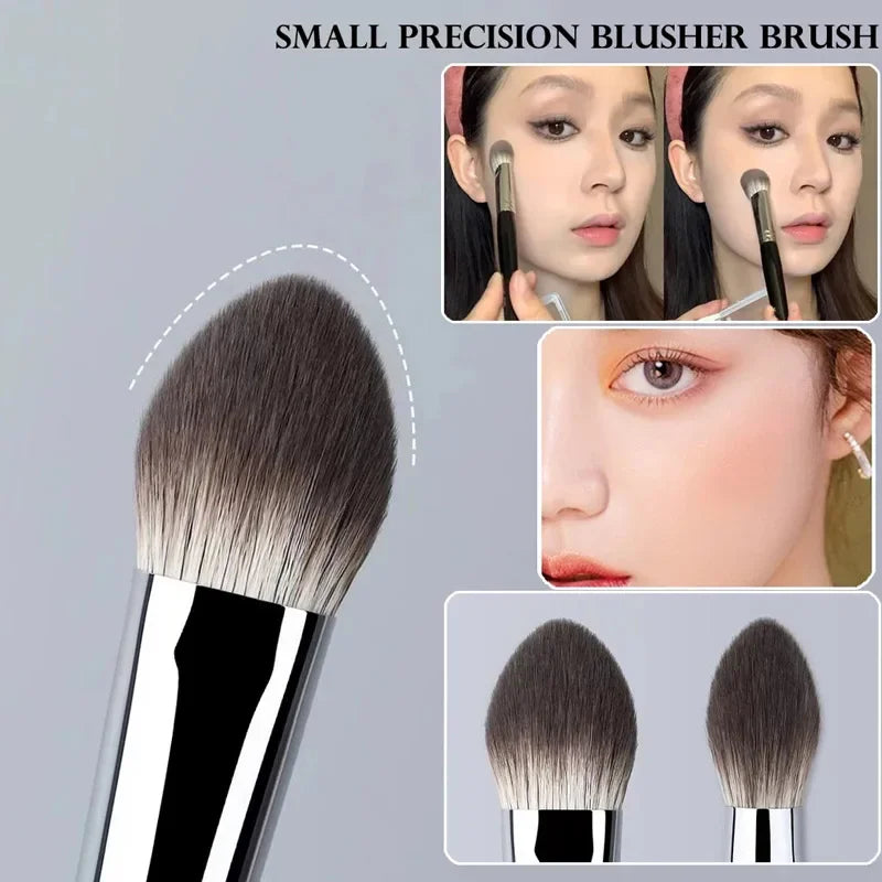 1/2PCS Peach Heart Blusher Brush - Precision Flat Applicator for Powder/Cream/Liquid, Vegan & Cruelty-Free Makeup Tool