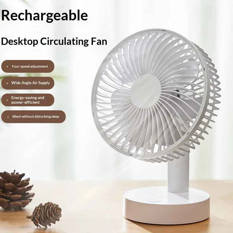 USB PLUG-IN Small Fan Office Desk Electric Fan USB 6-Inch  Desktop Bedside Fan with Long Battery Life