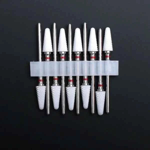 10pcs Ceramic Nail Drill Bits Set Milling Cutter for Electric Manicure Bit Flame Corn Files Pedicure Machine Polish Accesoires