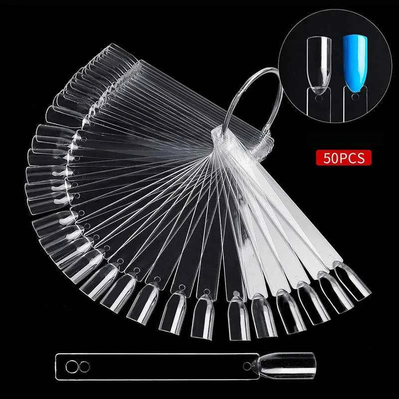 240 Pcs Round False Nail Display Tips Fake Nail Color Chart Nail Swatch Sticks with Adhesive Sticker