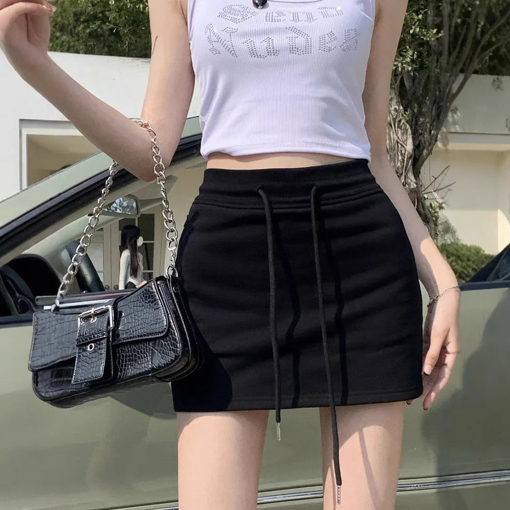 Pure Desire High Waist Slimming A Line Bodycon Short Skirt Summer New Half Skirt