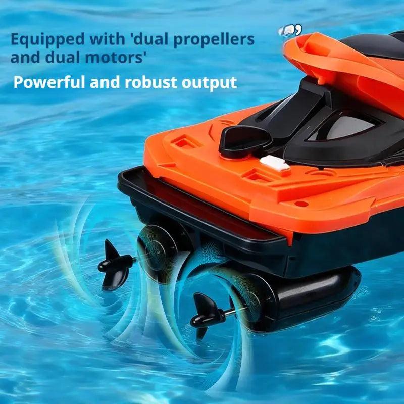 RC Speed Boat Toy Waterproof Remote Control Boat Electric Racing Yacht Pool Lake Water Toy for Kids Adults Outdoor Gift