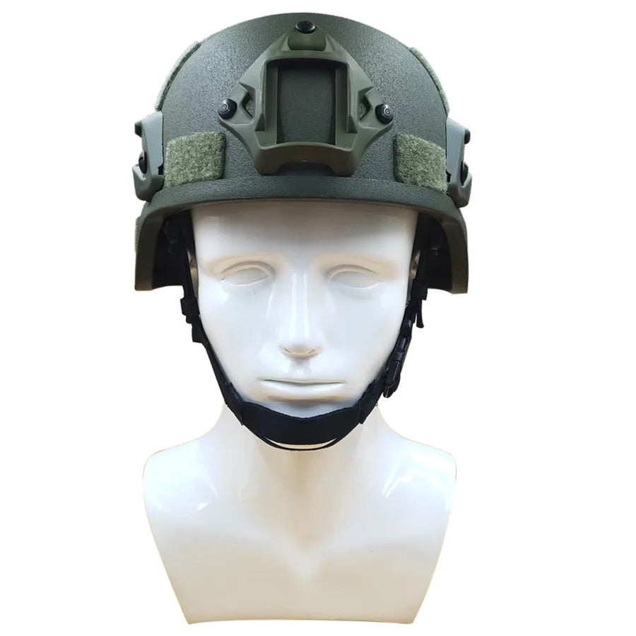 MICH Tactical Helmet with riot and impact protection. Built for field combat and military training.