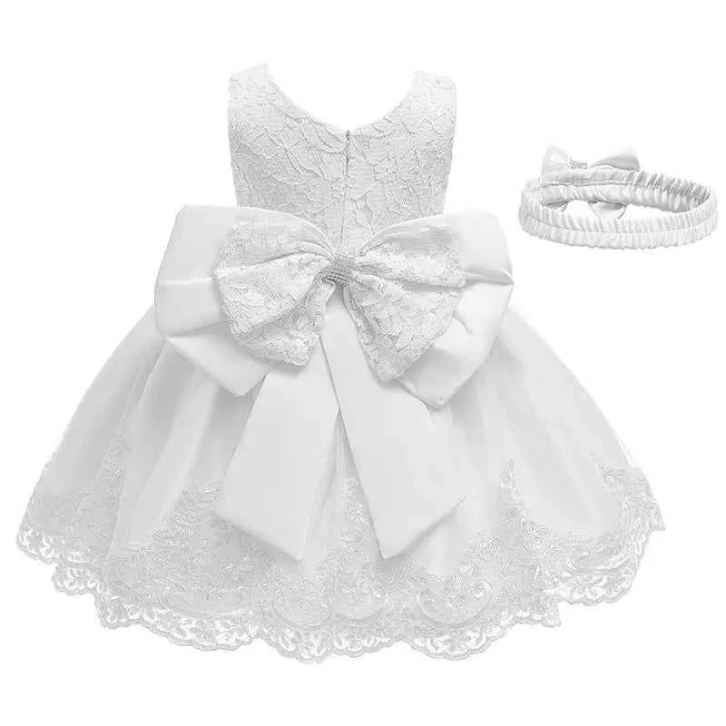 Newborn Baby Girls White Princess Christmas Dress Kids Dresses For Girls Baptism 1st Birthday Wedding Bridesmaid Infant Vestidos
