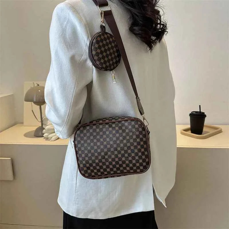 Vintage Pattern Crossbody Bags for Women Shoulder Shell Bag Trend Small Purse and Handbag Luxury Designer Female Square Bag