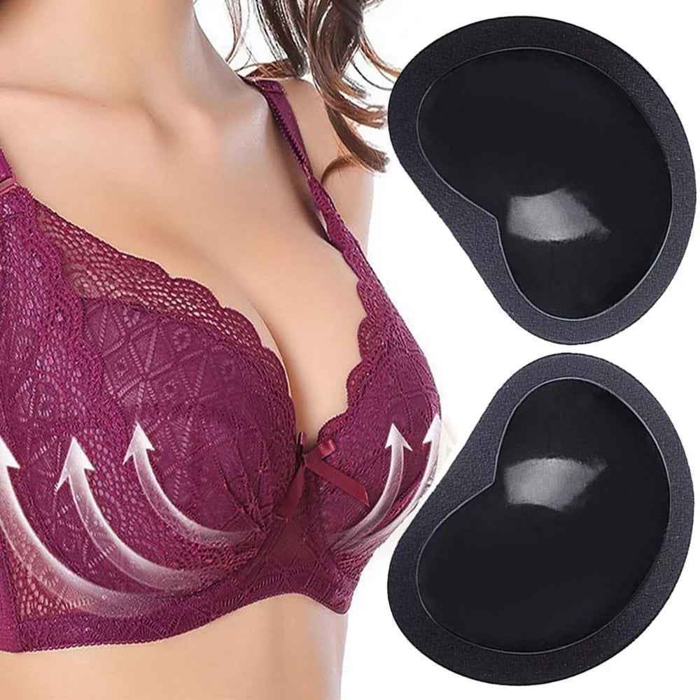 1Pair Chest Push Up Sticky Bra Thicker Sponge Bra Pad Breast Lift Up Enhancer Silicone Removeable Inserts Swimsuit Invisible Bra