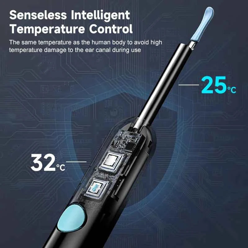 WiFi Visual Ear Scope 4.2mm 1080P Camera with Ear Spoon Base for iOS/Android Ear Cleaning Otoscope Endoscope Camera for Health