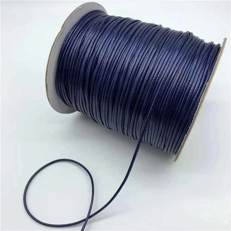0.5mm 0.8mm 1mm 1.5mm 2mm Black Waxed Cotton Cord Waxed Thread Cord String Strap Necklace Rope For Jewelry Making