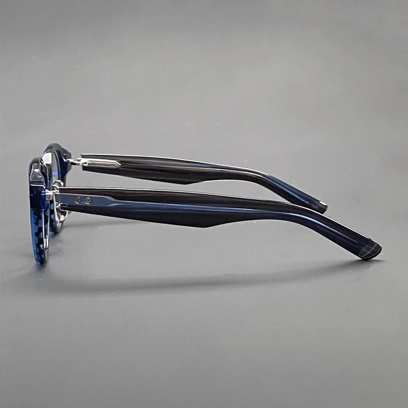Vintage round glasses frame for men spring legs thickened with acetate optical glasses frame to make prescription glasses for my