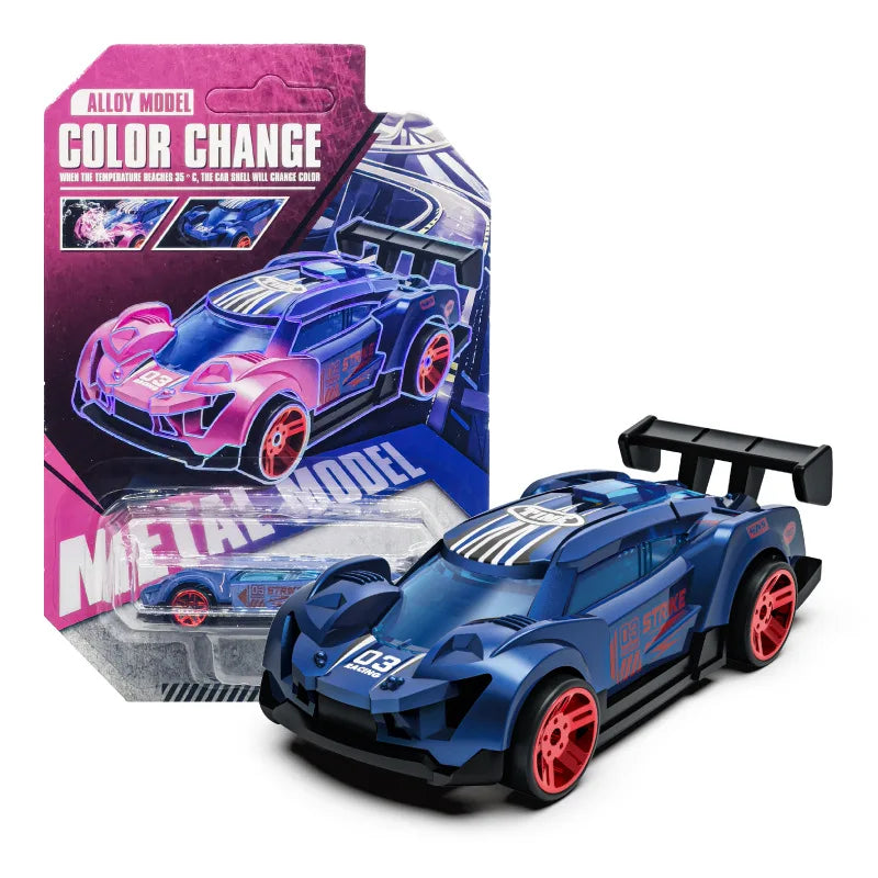 1:64 Temperature Sensitive Color Changing Magic Car Inertia Pull Back Alloy Racing Cars Crash-Resistant Toys Boy Birthday Gift