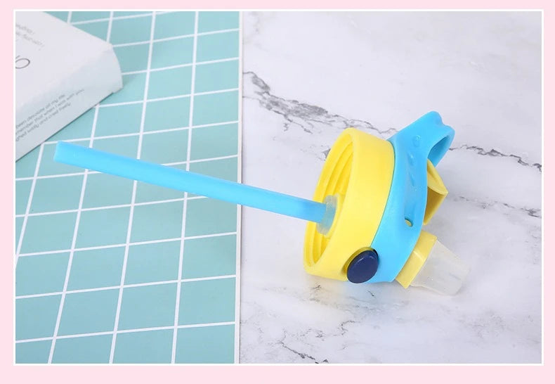 480ML Water Bottle With Straw Portable Plastic Bottles Outdoor Leakproof Cup Kids Girls Summer Cold Water Juice Drinking Bottle