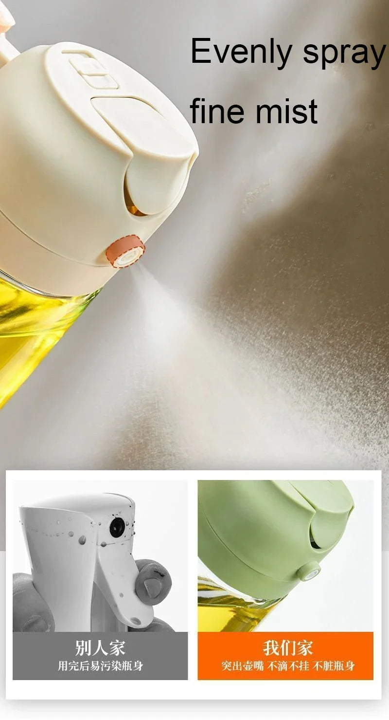 Olive Oil Spray Bottle for Oil Bottle Pouring for Cooking Oil Spices Camping Dispenser with Automatic Lid Spice Shaker