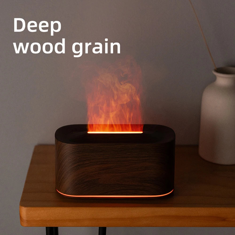 Aromatherapy Diffuser with Flame Effect, Essential Oil Diffuser and Cool Mist Humidifier, Silent Humidifier for Home and Bedroom