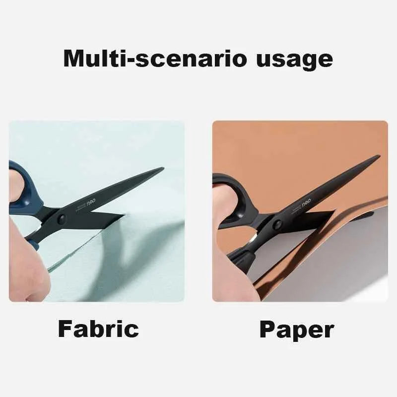 Deli Black Blade Scissors Stationery 180mm 7 Inch Stainless Steel Anti-Rust Sharp Office Home School Craft Cutting Tool